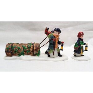 Dept 56 Dickens' Village BRINGING HOME THE YULE LOG 2 of Set of 3 #55581